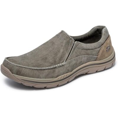 Skechers Mocassins à enfiler Expected-gomel pour homme, kaki, 39.5 EU Skechers Mocassins à enfiler Expected-gomel pour homme, kaki, 39.5 EU