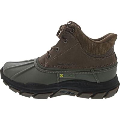 Skechers Bottes en caoutchouc pour homme, Doublure marron en cuir d'olive, 46 EU Skechers Bottes en caoutchouc pour homme, Doublure marron en cuir d'olive, 46 EU
