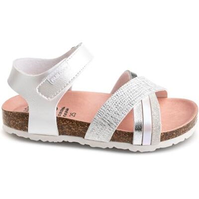 Pablosky Bio 439804 Sandales, argent métallique, 37 EU Ancho Pablosky Bio 439804 Sandales, argent métallique, 37 EU Ancho