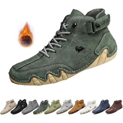 Overhil1s Hommes Bottes Hautes en Daim Faites à la Main, décontractées à enfiler chaussures imperméables antidérapantes confortables légères chaussures d'extérieur pieds nus pour randonnée et conduite (Color : Overhil1s Hommes Bottes Hautes en Daim Faites à la Main, décontractées à enfiler chaussures imperméables antidérapantes confortables légères chaussures d'extérieur pieds nus pour randonnée et conduite (Color :