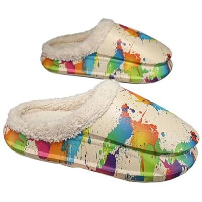 EFRJUWI Chaussons d'hiver en coton, chaussures pour homme, sandales, confortables, semelle épaisse, douce et chaude, femme pour l'hiver, beige, 38 EU EFRJUWI Chaussons d'hiver en coton, chaussures pour homme, sandales, confortables, semelle épaisse, douce et chaude, femme pour l'hiver, beige, 38 EU