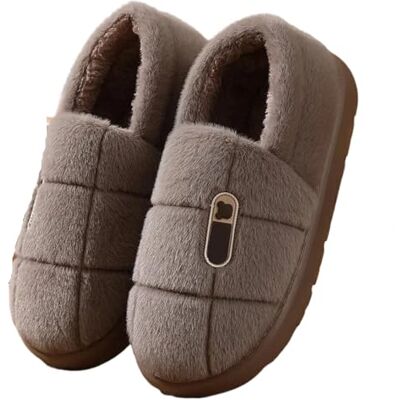 DSFIHJO Pantoufles d'hiver chaudes en coton avec fond épais et doublure polaire, taille L, 45, 46, 47, 48, marron, 46 EU DSFIHJO Pantoufles d'hiver chaudes en coton avec fond épais et doublure polaire, taille L, 45, 46, 47, 48, marron, 46 EU
