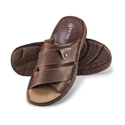 ESTRO Sandales Homme Cuir Été Mules Homme Cuir Été Sandale Hommes avec Semelle Antidérapante S5 ESTRO Sandales Homme Cuir Été Mules Homme Cuir Été Sandale Hommes avec Semelle Antidérapante S5