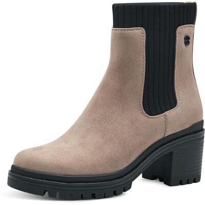 s.Oliver Damen Chelsea Boots mit Blockabsatz Vegan, Braun (Taupe), 40 EU s.Oliver Damen Chelsea Boots mit Blockabsatz Vegan, Braun (Taupe), 40 EU
