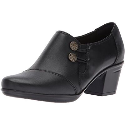 Clarks Chaussures à Enfiler pour Femme, Noir Black, 39.5 EU Large Clarks Chaussures à Enfiler pour Femme, Noir Black, 39.5 EU Large