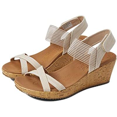 Skechers Beverlee-Casual Outing Sandales compensées pour femme, naturel, 37.5 EU Skechers Beverlee-Casual Outing Sandales compensées pour femme, naturel, 37.5 EU