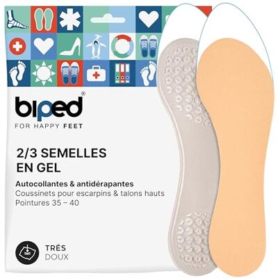 biped semelles gel 2/3 pour talons hauts – coussinets avant-pied pour escarpins, ballerines et chaussures ouvertes – semelles adhésives confort pour sandales et talons hauts z1006(37-38) biped semelles gel 2/3 pour talons hauts – coussinets avant-pied pour escarpins, ballerines et chaussures ouvertes – semelles adhésives confort pour sandales et talons hauts z1006(37-38)