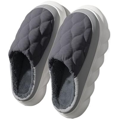 IRGVJIFR Pantoufles en coton pour homme Pantoufles d'hiver décontractées d'intérieur imperméables Chaussures plates et chaudes pour couples, chambre à coucher, maison, grande taille, gris, 46-47 IRGVJIFR Pantoufles en coton pour homme Pantoufles d'hiver décontractées d'intérieur imperméables Chaussures plates et chaudes pour couples, chambre à coucher, maison, grande taille, gris, 46-47