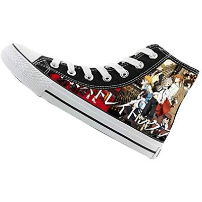 WANHONGYUE Bungo Stray Dogs Baskets montantes à lacets en toile Unisexe Anime Cosplay, Noir 3, 38.5 EU WANHONGYUE Bungo Stray Dogs Baskets montantes à lacets en toile Unisexe Anime Cosplay, Noir 3, 38.5 EU