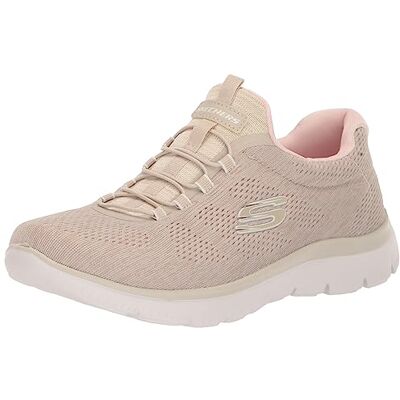 Skechers Femme Summits Fun Flare Espadrilles, Taupe Mesh/Light Pink Trim, 36.5 EU Skechers Femme Summits Fun Flare Espadrilles, Taupe Mesh/Light Pink Trim, 36.5 EU