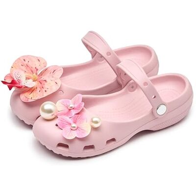 PZPUE Sabots Mary Jane pour femmes, sandales à plateforme légères avec sangle, respirants, antidérapants, chaussures de jardin pour infirmière, plage, douche, été, Motif fleurs Rose, 38.5 EU PZPUE Sabots Mary Jane pour femmes, sandales à plateforme légères avec sangle, respirants, antidérapants, chaussures de jardin pour infirmière, plage, douche, été, Motif fleurs Rose, 38.5 EU