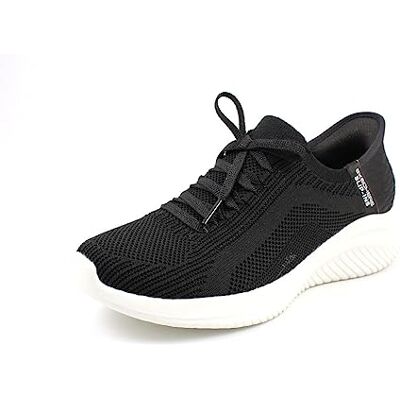 Skechers Ultra Flex 3.0 Brilliant Path Femme Chaussures de gym, Bordure blanche en tricot noir., 37 EU Skechers Ultra Flex 3.0 Brilliant Path Femme Chaussures de gym, Bordure blanche en tricot noir., 37 EU