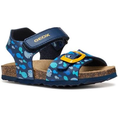 Geox Baby-Jungen B Chalki Sandales Garçon, Bleu marine/jaune, 7 UK Child Geox Baby-Jungen B Chalki Sandales Garçon, Bleu marine/jaune, 7 UK Child