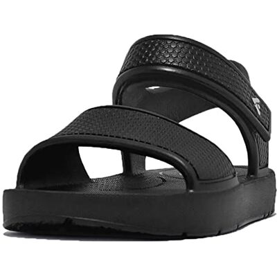 Fitflop Iqushion Kids Ergonomique Back Strap Sandal, Sandale unisexe pour enfants, Noir, 27 EU Fitflop Iqushion Kids Ergonomique Back Strap Sandal, Sandale unisexe pour enfants, Noir, 27 EU