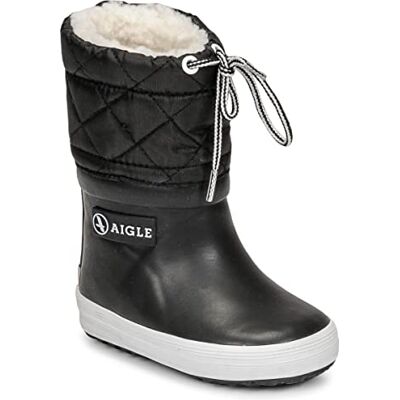 Aigle Giboulée Bottes de Neige Mixte enfant, Noir et blanc, 19 EU Aigle Giboulée Bottes de Neige Mixte enfant, Noir et blanc, 19 EU