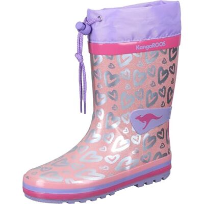 KangaROOS Bottes de pluie unisexes pour enfant, Cœur métallique lavande, 29.5 EU KangaROOS Bottes de pluie unisexes pour enfant, Cœur métallique lavande, 29.5 EU
