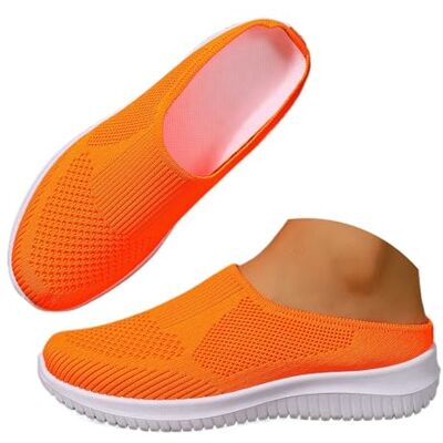 ZPLMIDE Pantoufles orthopédiques pour femmes, sandales décontractées en maille pour femme, sabots légers et respirants à plateforme à enfiler, Orange, 41 EU ZPLMIDE Pantoufles orthopédiques pour femmes, sandales décontractées en maille pour femme, sabots légers et respirants à plateforme à enfiler, Orange, 41 EU