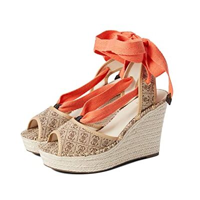 GUESS Femme Halona Sandale cale, Beige Marron Clair, 39 EU GUESS Femme Halona Sandale cale, Beige Marron Clair, 39 EU