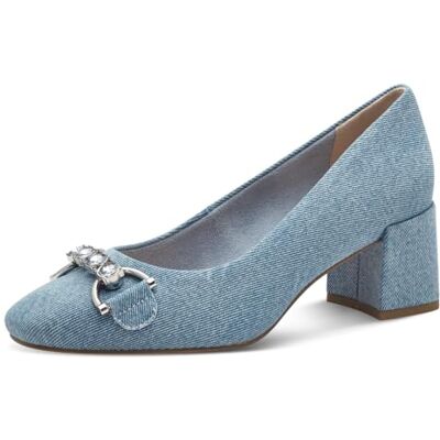MARCO TOZZI Escarpins à talon bloc pour femme végétalien, Lt Blue Jeans, 41 EU MARCO TOZZI Escarpins à talon bloc pour femme végétalien, Lt Blue Jeans, 41 EU