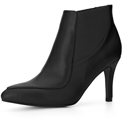 Allegra K Femmes Bout Rond Gros Talons Hauts à Lacets Bottillons, Noir, 38.5 EU Allegra K Femmes Bout Rond Gros Talons Hauts à Lacets Bottillons, Noir, 38.5 EU