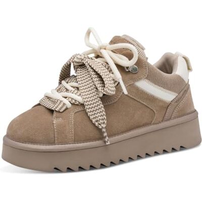 Tamaris Baskets basses plates pour femme, beige (taupe), 38 Tamaris Baskets basses plates pour femme, beige (taupe), 38