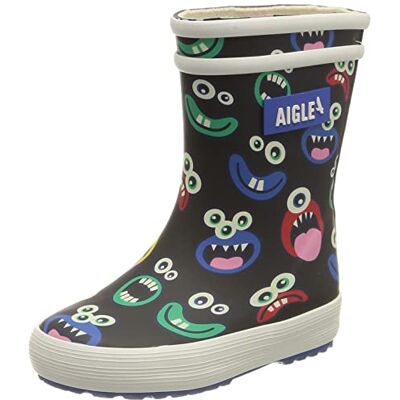 Aigle Mixte Enfant Baby Flac Play2 Botte de Pluie, Multicolore Monstres, 23 EU Aigle Mixte Enfant Baby Flac Play2 Botte de Pluie, Multicolore Monstres, 23 EU