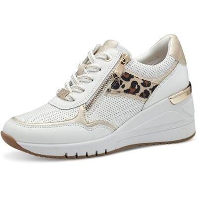 MARCO TOZZI Baskets compensées pour femme avec fermeture éclair Vegan, White Dune, 41 EU MARCO TOZZI Baskets compensées pour femme avec fermeture éclair Vegan, White Dune, 41 EU