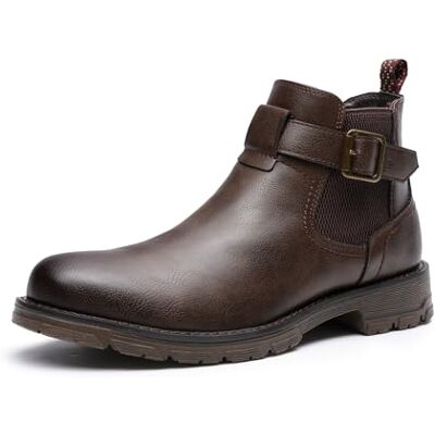 Bruno Marc Bottines Chelsea classiques pour homme, confortables et tendance, avec boucle et fermeture éclair Bruno Marc Bottines Chelsea classiques pour homme, confortables et tendance, avec boucle et fermeture éclair