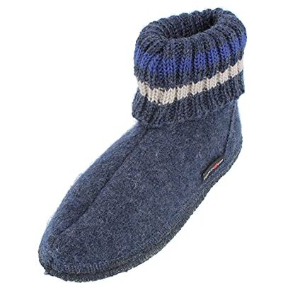 HAFLINGER Chaussons unisexe Paul, denim, 43 EU HAFLINGER Chaussons unisexe Paul, denim, 43 EU