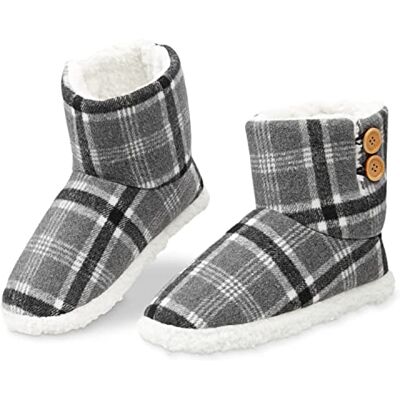 Dunlop Chaussons Homme, Bottines Fourrées Hiver, Chausson Botte Homme Intérieur Extérieur, Pantoufles Chaudes Semelles Antidérapantes Mémoire de Forme, Cadeau Original (Gris Carreaux, 45 EU) Dunlop Chaussons Homme, Bottines Fourrées Hiver, Chausson Botte Homme Intérieur Extérieur, Pantoufles Chaudes Semelles Antidérapantes Mémoire de Forme, Cadeau Original (Gris Carreaux, 45 EU)