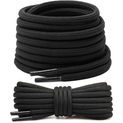 Stepace 2 Paires Lacets Ronds 4,5 mm Lacets Renforcés et Résistants pour Bottines, Chaussures de Randonnée, Chaussures de Travail, Chaussures de Marche Black 140 Stepace 2 Paires Lacets Ronds 4,5 mm Lacets Renforcés et Résistants pour Bottines, Chaussures de Randonnée, Chaussures de Travail, Chaussures de Marche Black 140
