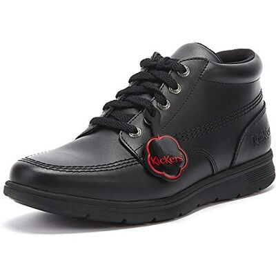 Kickers Kelland Chaussures d'école en cuir noir avec lacets, Noir, 42 EU Kickers Kelland Chaussures d'école en cuir noir avec lacets, Noir, 42 EU