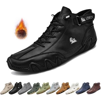 Overhil1s Hommes Bottes Hautes en Daim Faites à la Main, décontractées à enfiler chaussures imperméables antidérapantes confortables légères chaussures d'extérieur pieds nus pour randonnée et conduite (Color : Overhil1s Hommes Bottes Hautes en Daim Faites à la Main, décontractées à enfiler chaussures imperméables antidérapantes confortables légères chaussures d'extérieur pieds nus pour randonnée et conduite (Color :