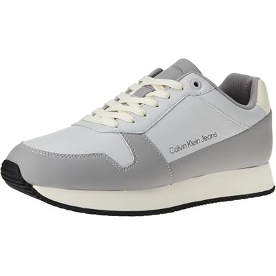 Calvin Baskets rétro Runner Low LTH en Sat Ym0ym00863 pour homme, Gris huître champignon formel gris, 42.5 EU Calvin Baskets rétro Runner Low LTH en Sat Ym0ym00863 pour homme, Gris huître champignon formel gris, 42.5 EU