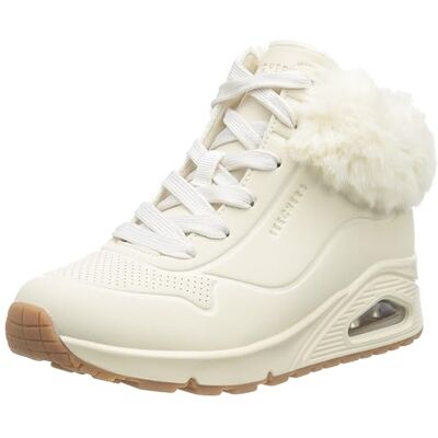 Skechers Bottes d'hiver unisexes pour enfant, Bordure synthétique naturelle, 28 EU Skechers Bottes d'hiver unisexes pour enfant, Bordure synthétique naturelle, 28 EU