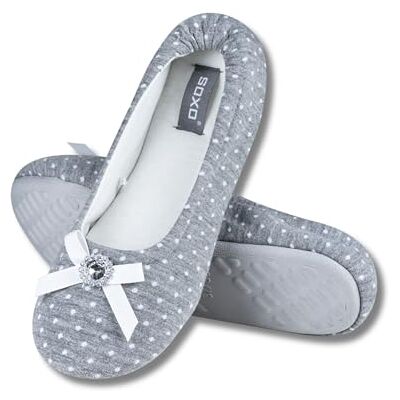 soxo Chaussons Femme Ballerine Femmes Confortable Pantoufles Ballet Chausson Fille Ballerines 39/40 Gris Avec Diamant soxo Chaussons Femme Ballerine Femmes Confortable Pantoufles Ballet Chausson Fille Ballerines 39/40 Gris Avec Diamant