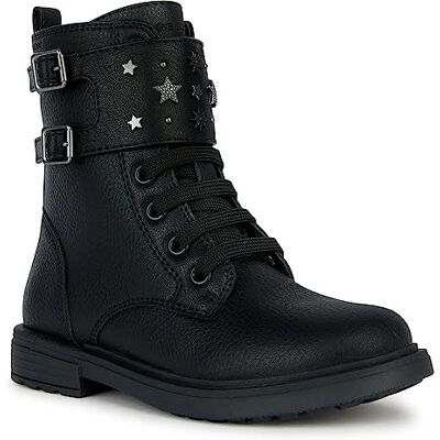 Geox Fille J Eclair Girl Bateau à Cheville, Black Gun, 33 Geox Fille J Eclair Girl Bateau à Cheville, Black Gun, 33