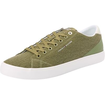 Tommy Hilfiger TH HI Vulc Low Summer CVS FM0FM0FM05056 Baskets Vulcanisées pour homme Vert (Mash Green), 42 EU, Vert Mash Green, 42 EU Tommy Hilfiger TH HI Vulc Low Summer CVS FM0FM0FM05056 Baskets Vulcanisées pour homme Vert (Mash Green), 42 EU, Vert Mash Green, 42 EU