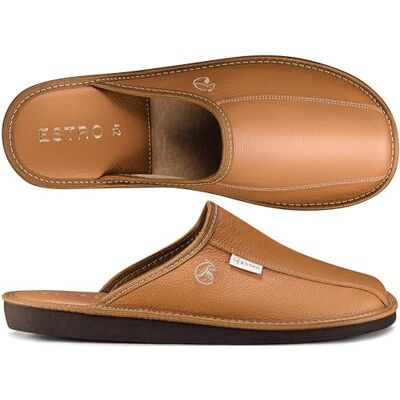 ESTRO Chaussons Hommes Pantoufle Chausson Homme Cuir Laine Mules Pantoufles Semelle Inoubliable Rust (Or, 41) ESTRO Chaussons Hommes Pantoufle Chausson Homme Cuir Laine Mules Pantoufles Semelle Inoubliable Rust (Or, 41)