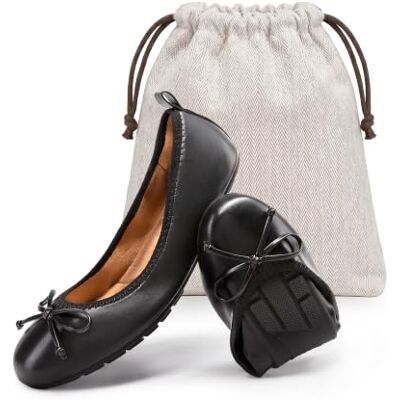 DREAM PAIRS Ballerines pliables avec nœud pour femme Chaussures habillées légères à enfiler, bout rond, offrent un confort tout au long de la journée pour de longues marches DREAM PAIRS Ballerines pliables avec nœud pour femme Chaussures habillées légères à enfiler, bout rond, offrent un confort tout au long de la journée pour de longues marches