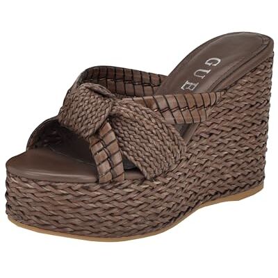 GUESS Sandales à talons Vallenn pour femme, Marron 210, 4.5 UK GUESS Sandales à talons Vallenn pour femme, Marron 210, 4.5 UK
