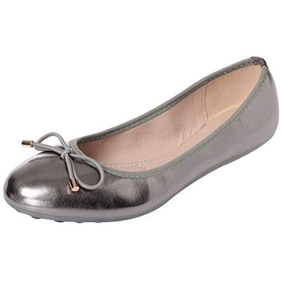 ANUFER Femmes Bout Rond Slip-on Ballerines Charmant Bowknot Pumps Dolly Chaussures Bout Rond Gris SN02752 UK5.5=EU38.5=CN40 ANUFER Femmes Bout Rond Slip-on Ballerines Charmant Bowknot Pumps Dolly Chaussures Bout Rond Gris SN02752 UK5.5=EU38.5=CN40