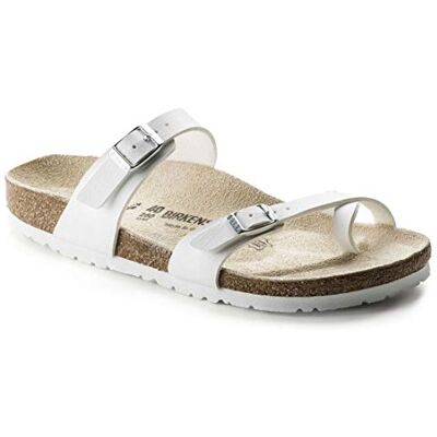 Birkenstock Mayari Birko-Flor, Tongs Femme, Blanc (Pearl White Pearl White), 41 EU Étroit Birkenstock Mayari Birko-Flor, Tongs Femme, Blanc (Pearl White Pearl White), 41 EU Étroit