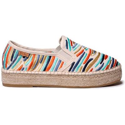 Toni Pola Espadrilles fermées en coton brodées multicolores, multicolore, 38 EU Toni Pola Espadrilles fermées en coton brodées multicolores, multicolore, 38 EU