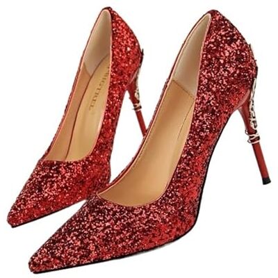 DASJKDI Escarpins pour femme à talon haut et fin en métal à bout pointu peu profond Sexy Chaussures de mariage Bling Chaussures de mariage Blanc Talons pour fête de mariage soirée décontractée, Rouge DASJKDI Escarpins pour femme à talon haut et fin en métal à bout pointu peu profond Sexy Chaussures de mariage Bling Chaussures de mariage Blanc Talons pour fête de mariage soirée décontractée, Rouge