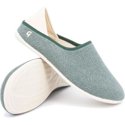 Gottstein Linen Chaussons à enfiler pour homme et femme – Chaussons en lin avec semelle en caoutchouc pour l'intérieur et l'extérieur – Chaussures barfus végétaliennes = 15396 Bluegreenmele 40, Bleu Gottstein Linen Chaussons à enfiler pour homme et femme – Chaussons en lin avec semelle en caoutchouc pour l'intérieur et l'extérieur – Chaussures barfus végétaliennes = 15396 Bluegreenmele 40, Bleu