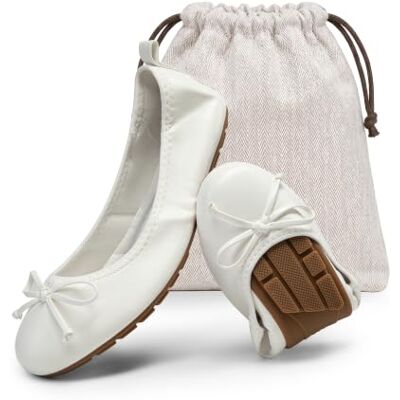 DREAM PAIRS Ballerines pliables avec nœud pour femme Chaussures habillées légères à enfiler, bout rond, offrent un confort tout au long de la journée pour de longues marches DREAM PAIRS Ballerines pliables avec nœud pour femme Chaussures habillées légères à enfiler, bout rond, offrent un confort tout au long de la journée pour de longues marches