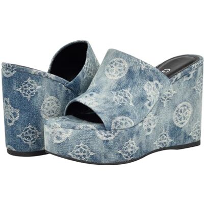 GUESS Sandales compensées pour femme Yenise Denim Blue 420, 41 EU, Denim Blue 420, 41 EU GUESS Sandales compensées pour femme Yenise Denim Blue 420, 41 EU, Denim Blue 420, 41 EU