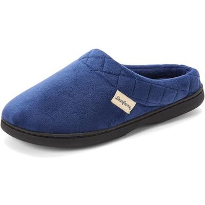 Dearfoams Darcy Sabots en velours microfibre avec revers matelassé pour femme, Pervenche, 38/39 EU Dearfoams Darcy Sabots en velours microfibre avec revers matelassé pour femme, Pervenche, 38/39 EU