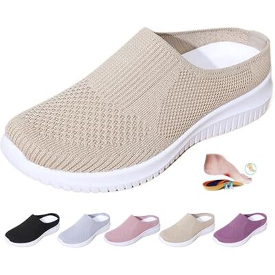 ZPLMIDE Pantoufles orthopédiques pour femmes, sandales décontractées en maille pour femme, sabots légers et respirants à plateforme à enfiler, kaki, 41 EU ZPLMIDE Pantoufles orthopédiques pour femmes, sandales décontractées en maille pour femme, sabots légers et respirants à plateforme à enfiler, kaki, 41 EU